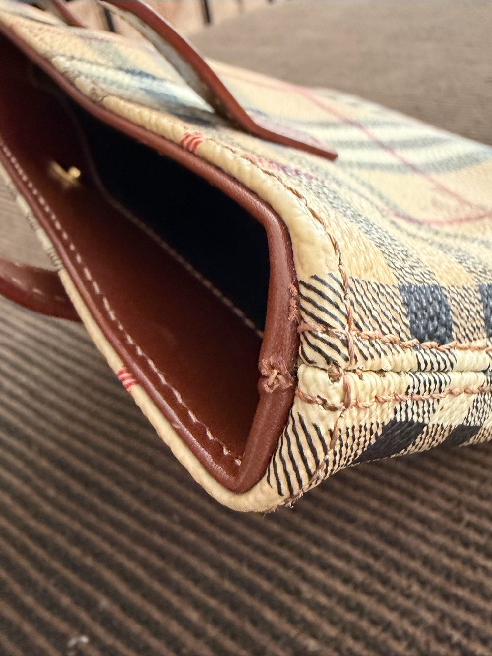 Burberry Nova Check Haymarket Coated Canvas Small Tote Bag L8.5 in x 7.5 in x4in - Picture 10 of 10